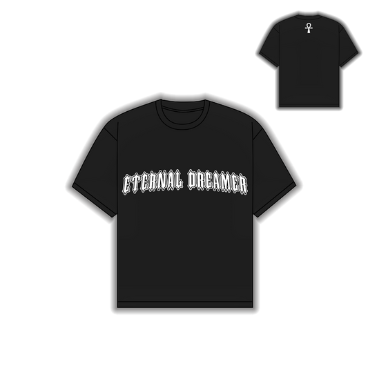 BLACK TEE ETERNAL DREAMER V1 CUSTOM PUFF PRINT