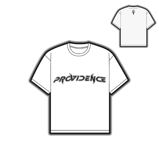 WHITE TEE PROVIDENCE CUSTOM PUFF PRINT