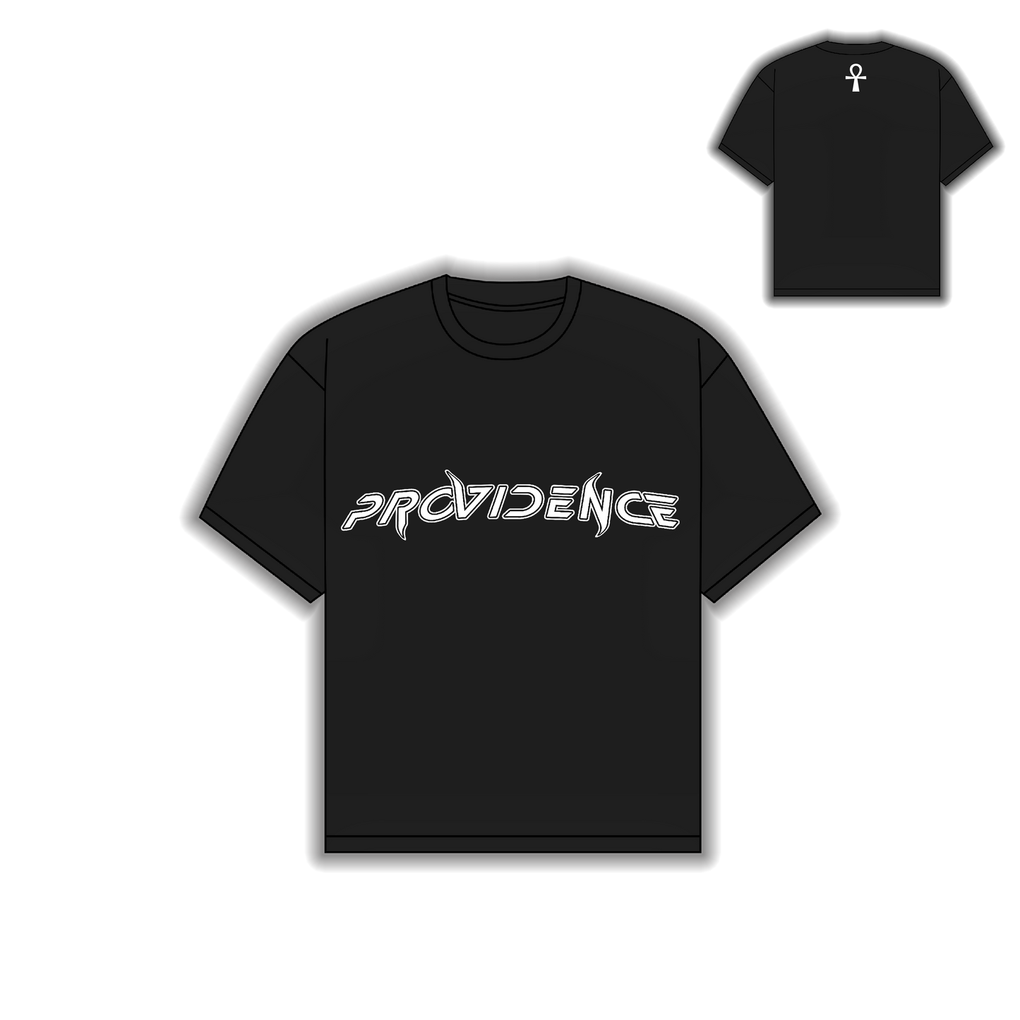 BLACK TEE PROVIDENCE CUSTOM PUFF PRINT