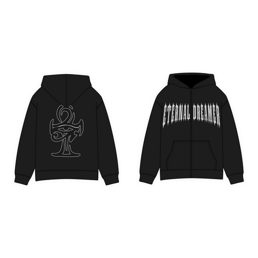 ETERNAL DREAMER "BLACK" LIGHTWEIGHT ZIP-UP