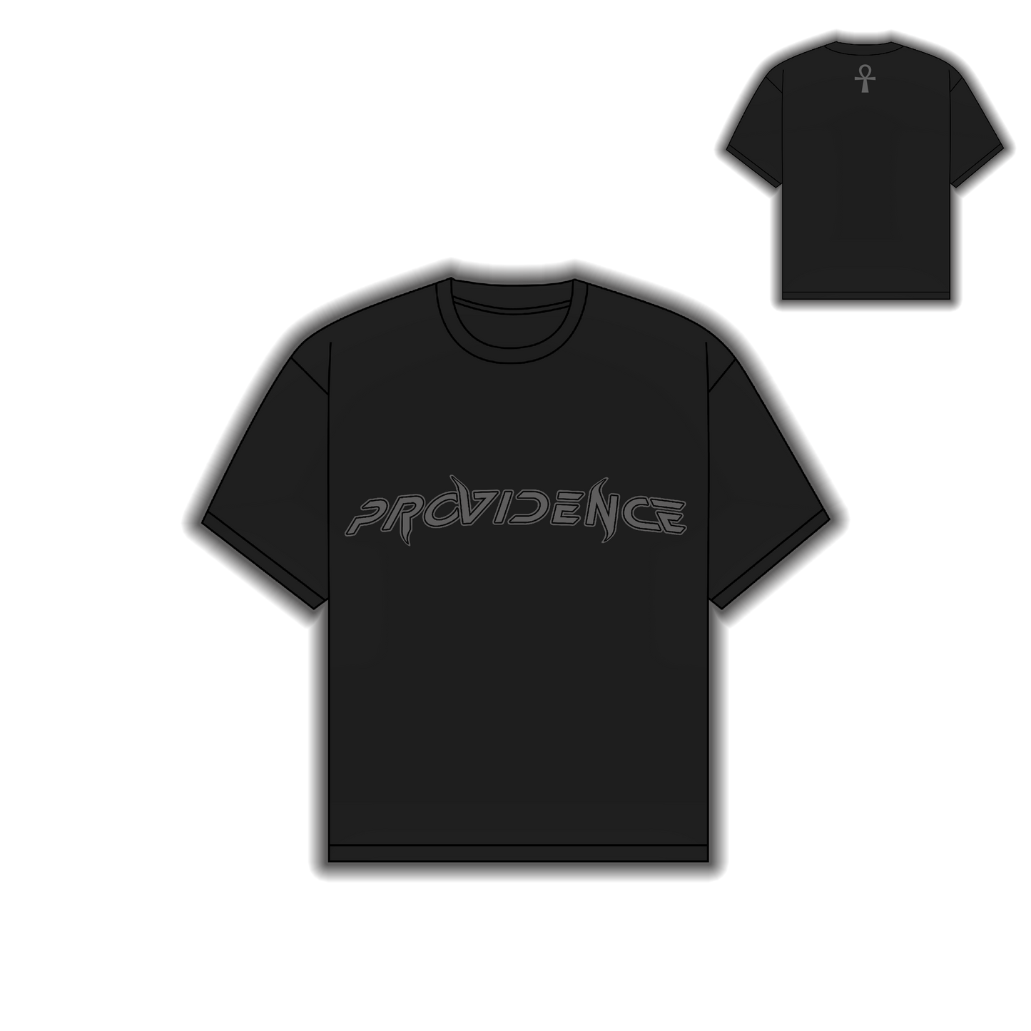 BLACK TEE PROVIDENCE CUSTOM PUFF PRINT