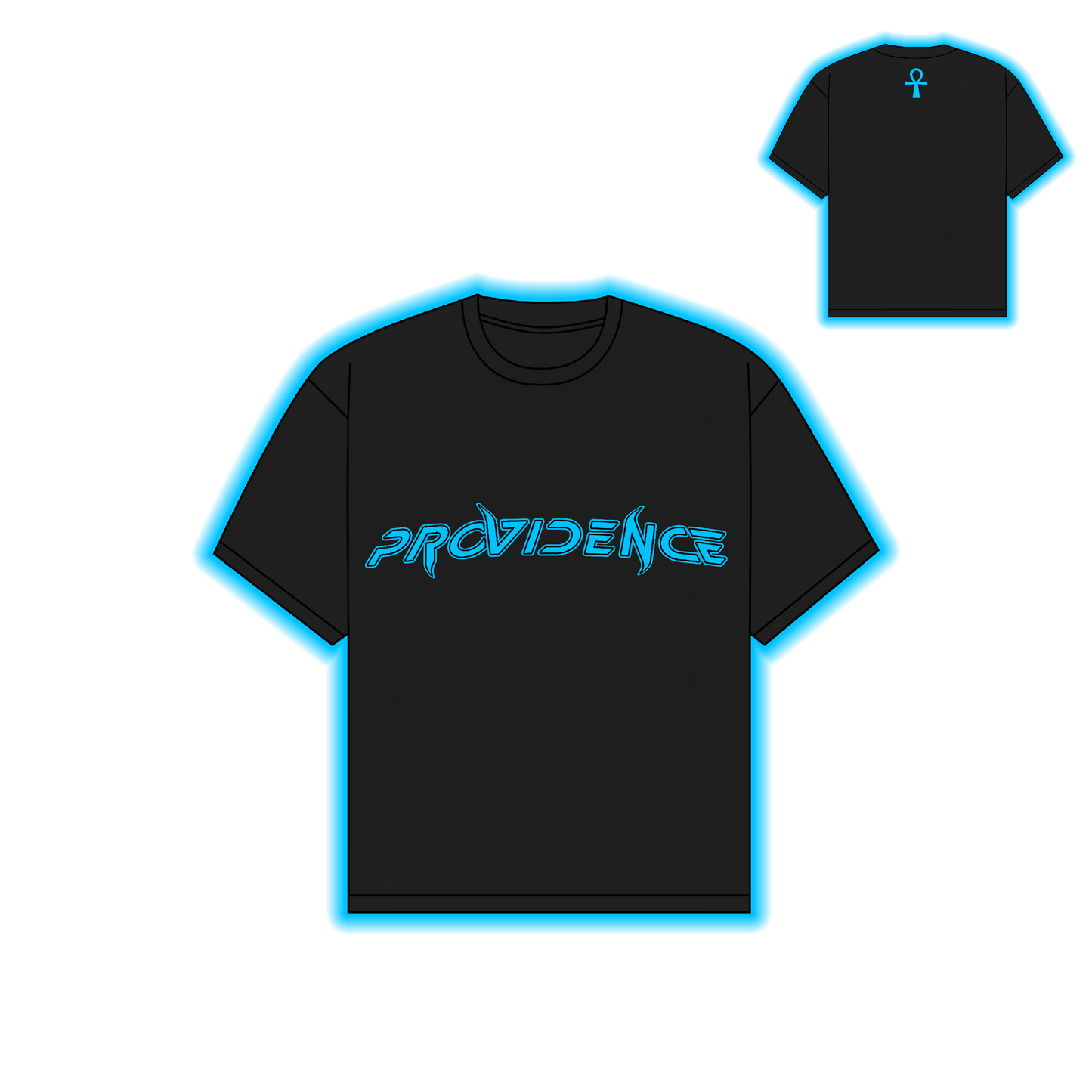 BLACK TEE PROVIDENCE CUSTOM PUFF PRINT