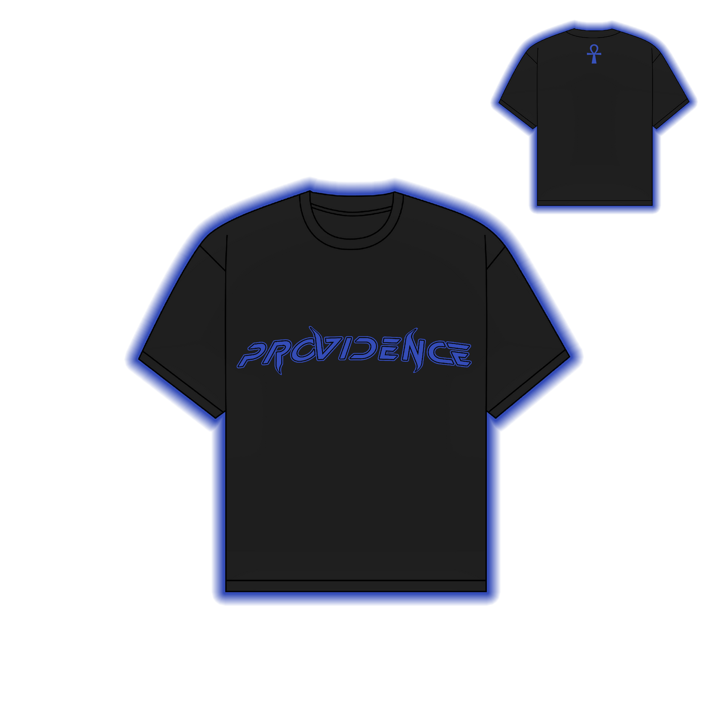 BLACK TEE PROVIDENCE CUSTOM PUFF PRINT